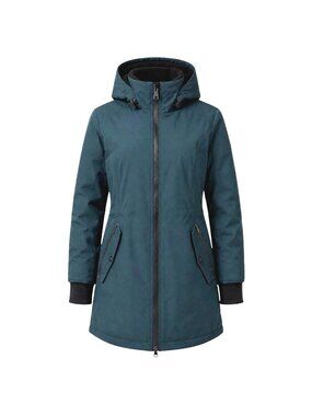 Calvin Klein Size M Deep Green Hooded Water Resistant Plush Lined Parka Coat